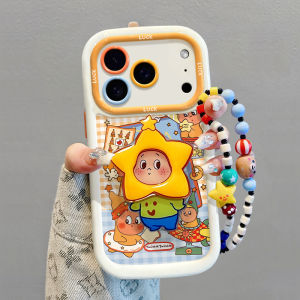 Cute Toast Star Womens Full Cover Protection iPhone Case Silicone Material Apple 17Pro Compatible Digital Accessories