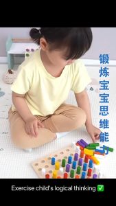 Montessori Sensory Colour Stick Toy Kid Early Education Toy Wooden Toy Colour Sorting Fine Motor skill