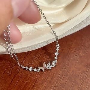 【Bestella✨COD】Gelang Kupu-kupu Zirkon Bertatahkan Mikro Gelang Sederhana Perhiasan Tangan Sahabat Terbaik Ceruk Wanita