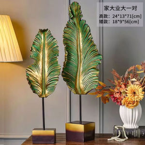 จุดตกแต่งห้องนั่งเล่นสไตล์จีนใหม่หรูหราพร้อมใบไม้ของกล้วย ชั้นวางเครื่องใช้ในร้านกาแฟ ตกแต่งมุมโซฟา ชั้นวางเครื่องประดับ