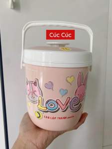 Bình giữ nhiệt - xô đá mini 1 Lít Tân Lập Thành- bình nước cute màu hồng mới