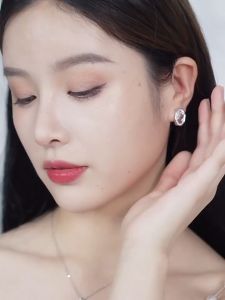 💖Swarovski💖Signum rose gold octagonal swan signature diamond earrings S925 sterling silver womens fashion earrings hypoallergenic non-allergenic Valentines Day gift birthday gift for girlfriend bestie