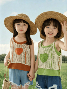 YOEHYAUL | Cotton Lace Love Pattern Girl Tank Top