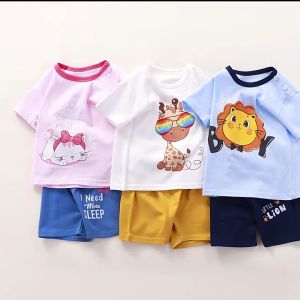 0-4Y For Baby Girls & Kids Sleeveless Shorts Set Pure Cotton Summer Wear For Kids Girls