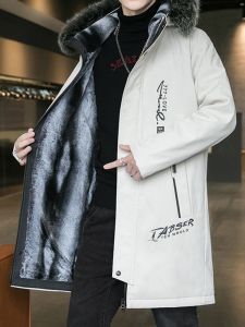 ROMON | เสื้อแจ็คเก็ตขนสัตว์ชาย ทรงหลวม แฟชั่นฤดูหนาว ขนแกะปิดหน้า คอตั้ง แขนยาว เสื้อคลุมกันหนาวแบบหนา ขนแกะปิดหน้า แขนยาว