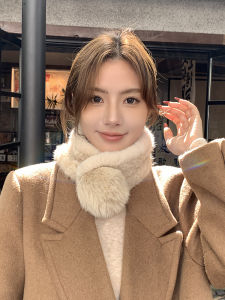 Double-Sided Fox Fur Ball Scarf Neck Warmer Luxury Mink Fur Shawl Collar Warmth Korean Style Winter Accessory for Women