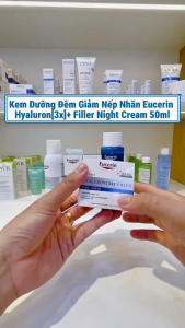 EUCERIN KEM DƯỠNG GIẢM NẾP NHĂN BAN ĐÊM HYALURON[3X] FILLER NIGHT CREAM 50ML tặng mặt nạ