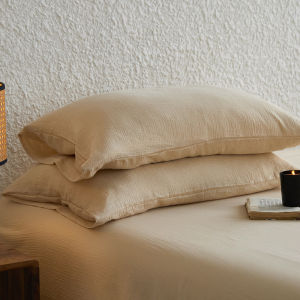 Mellow Color Double Layer Crinkle Cotton Pillowcase 48x74cm