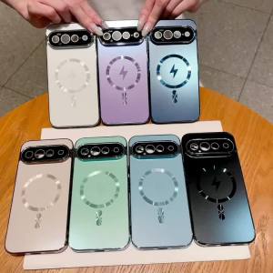 Ốp Lưng Mạ Từ Tính Magsafe Cho Google Pixel Chống Sốc Bảo Vệ Ống Kính Tương Thích Với 11 10 9 Pro XL 8 7 6 10A 9A 8A 7A 6A