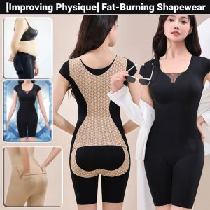 Improving Physique: Fat-Burning Shapewear For Women Tummy Control Butt Lifting Bodysuit Postpartum Corset Breathable Plus Size