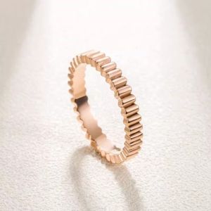 18K Jinluo Satin Ring Light Luxury Minority Rose Gold Sterling Silver Stripes Simple Bracelet Ring Pair for Couple Trendy Gift