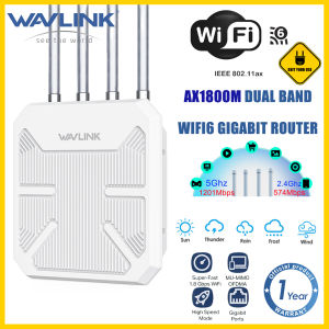 Wavlink AX1800M Dual Band WiFi6 Gigabit Wireless Router 2.4GHz (574Mbps) +5GHz (1201Mbps) Outdoor with PoE/4x8dBi High Gain Antenna/IP67 Weatherproof Enclosure Original Import (For Philippines Only)