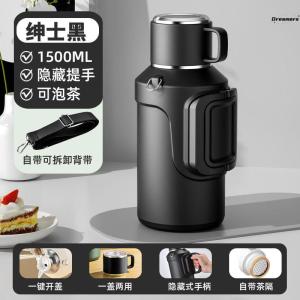 1000ml Double-Insulated Stainless Steel Water Bottle Mens Style Car Carrier Health Preservation Cup Student Sports Drinkware