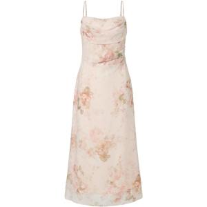 TAMMY TANGS | Sweet Painting Style Womens Summer Autumn Off Shoulder Chiffon Print Halter Dress High Waist Zipper Backless Slim Fit CityWalk