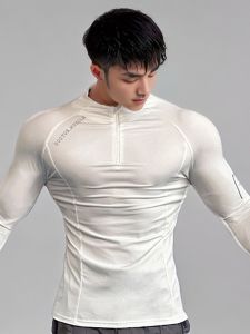 Mens American Sports Compression Shirt Quick Drying Long Sleeves for Yoga and Fitness Training Suitable for Running and Cycling