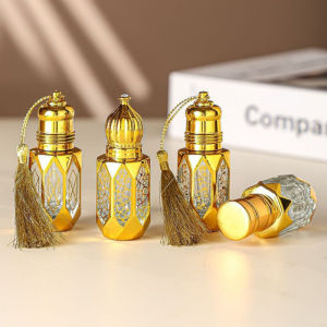 ขวดน้ำมันหอมระเหยขนาด 6 มล. 1 ชิ้น ขวดใส่เครื่องสำอางน้ำหอมแบบพกพาสำหรับเดินทาง ฝาปิดแบบพู่ห้อย สไตล์ตะวันออกกลาง อาหรับ ดูไบ