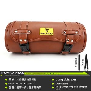 VXM | Túi Đựng Xe Đạp Hình Trụ Phong Cách Retro Dung Tích Lớn Chống Nước Gắn Tay Lái Túi Đựng Đồ Cho Xe Đạp Leo Núi Xe Đạp Đường Trường Xe Đạp Thể Thao