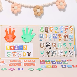 2 in 1 Magnetic Busy Book for Kids | Montessori ABC & Math Learning Toy | Reusable Magnetic Educational Travel Toy | Alphabet Number Counting Book | Preschool Learning Toys Age 3+