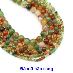 Màu Sắc Tự Nhiên Con Công Agat Hạt Tròn Rời Miếng Đệm Cho DIY Làm Đồ Trang Sức-Vòng Tay Vòng Cổ Hàng Thủ Công Phụ Kiện 4-10mm