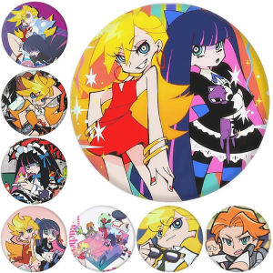 58mm Anime New PANTY & STOCKING with GARTERBELT Panty Stocking Burifu Cosplay COSTUME Badge Pin SPTE Tinplate Brooch Prop Gift