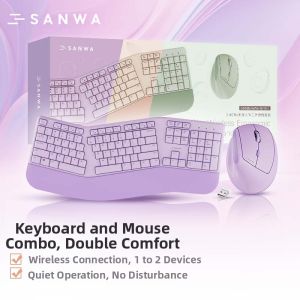 Sanwa Supply | Wireless Ergonomic Silent Keyboard and Mouse Set
