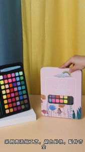 Bộ Màu Nước Dạng Nén Solid Water Color 48 Màu Hộp Thiếc Hộp Màu Nước Vẽ Tranh Kèm Cọ Vẽ Và Phụ Kiện Đầy Đủ Dễ Dùng