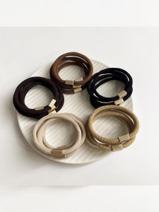 5 PCs Brown Rubber Bands High Elastic Durable Hair Band for Hair Ties Womens Headband Minimalist Elegant Tie-up Hair Hair Band