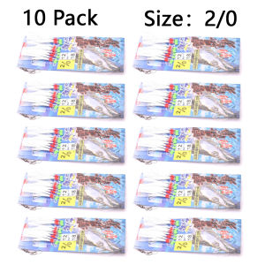 10 packs of luminous simulation fish hooks string hooks night fishing supplies for sea fishing sharp underwater fishing hooks