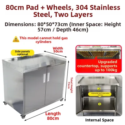 Stainless Steel Integrated Storage Cabinet Simple Modern Style for Home Use with Microwave Oven Shelf Tea Water Cabinet Balcony
