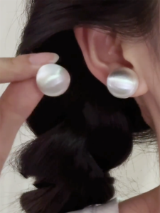 Zoozmini Matte Metal Ball Earrings for Women Commute No Piercing Required Fashionable Fresh out Handmade Jewelry Accessories