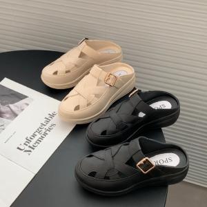 FGMM Sandal Wanita Slip On Wanita Korean Style Karet Jelly Empuk Antislip Dan Ringan Selop Wanita Kekinian Hitam Shoes