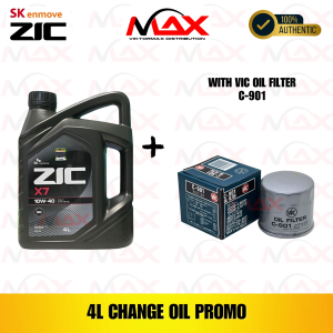 SK-ZIC 4 Liters X7 10W40 For GASOLINE Engine with C-901 Vic Oil Filter Bundle