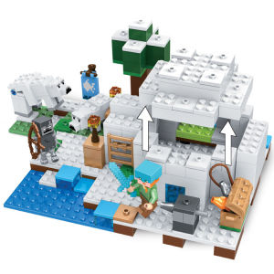 Minecraft Thế giới của tôi cực mái vòm lều băng tương thích Lego 21142 lắp ráp khối xây dựng cậu bé lắp ráp đồ chơi giáo dục