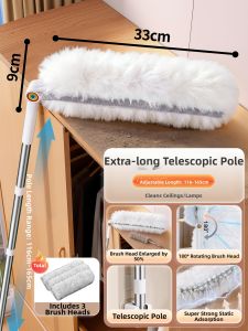 JOYBOS | Dust Removal Duster Electrostatic Cleaning Ceiling and Underbed Telescopic Rod