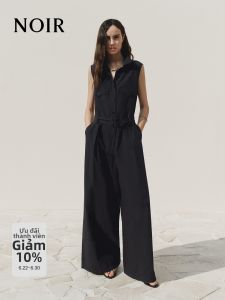 MO&Co. | Summer New Long-staple Cotton Jumpsuit With Belt