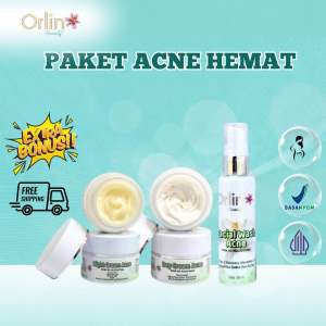 PAKET ACNE HEMAT & ACNE GLOWING ORLIN BEAUTY - SKINCARE PENGHILANG JERAWAT BEBAS JERAWAT KRIM BPOM SKINCARE JERAWAT ORLIN BPOM KRIM JERAWAT WAJAH SENSITIF