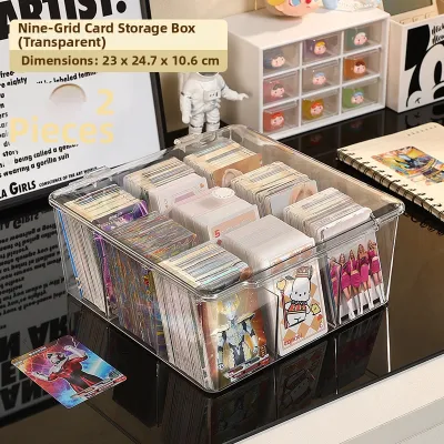 AOQILA | Lidded Transparent Acrylic Card Storage Box Divided