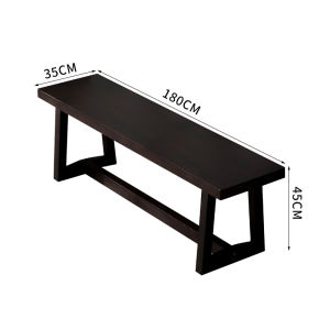 Black Long Board Bench Home Use Original Wood Dining Table Bed End Bench Chair Folklore Style Wooden Craftsmanship for Adults