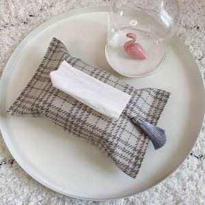 Nordic Ins Tartan Luxe Cotton Linen Paper Holder
