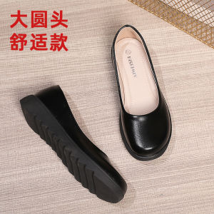 Kitchen Anti-Slip Work Shoes Womens Oil-Proof Waterproof Work Wide Toe Leather Shoes Platform Shoes Plus Size Womens Shoes 41-43