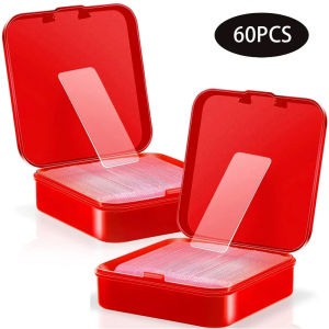 60 ชิ้น คลิป เทปกาว กล่องเทปกาว ตัวใสสองด้าน อเนกประสงค์ กันน้ำไม่ตก ค้างการ ล้างเทปกาว คลิป เทปกาว ทุกวิธี เหนียว แข็งแรง