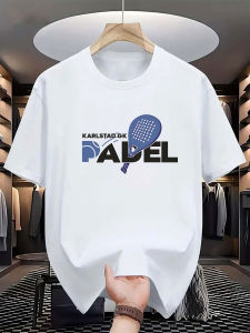 HEAD | Men O‑Neck Short Sleeve T‑Shirt Padel Sport Racket Letter Art Graphic Print Casual Loose Summer Red Athletic Tee Tops