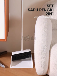 Angola Sapu & Pengki Set D14 Broom Set Dustpan / Kombinasi Sapu Pengki / Alat Pembersih Lantai 2IN1