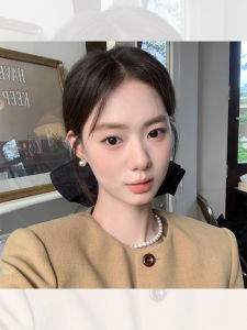 Black Large Flower Super Bow Hair Ties Face Slimming French Style Hair Bands Hair Accessories Big Loop Hair Bands MIA MAY