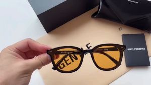 Local Delivery Korean Fashion Oval Frame Sunglasses For Women Summer Beach Travel Sunshade Vintage Orange Lens Anti UV