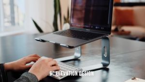 Great Roc A5 Portable Removeable Aluminum Alloy Silicone Rubber Laptop Stand Riser Ergonomic Sturdy Aesthetic Desk Lift Detachable Metal Anti Shake Non Slip Heat Dissipation Stand Riser fit 10-16 inches Double Layer Stand for Air Pro HP Dell Laptop-VMI