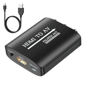 1080P HDMI-compatible TO AV RCA CVSB L/R Video Scaler Adapter HD Video Box Converter AV To HDMI-compatible Converter Support PAL