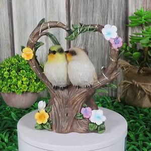 【TIANXIN MALL】 Lovebird Solar Light Garden Ornament - Valentines Day Gift
