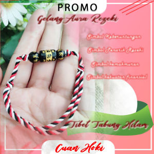 Cuan Hoki Gelang Aura Mantra tibet tabung Hitam Gelang Hoki Aura pria dan wanita bisa Cod