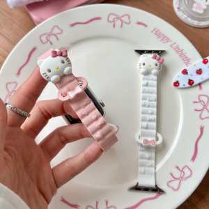 Silicone Magnetic Wristband for Apple Watch 10th Gen 46iwatchSE4145mm Cartoon Smartwatch Band Universal Compatible